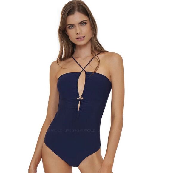 New. Pilyq navy plunge one piece. Small retails $154 - Picture 7 of 11